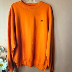 Large Champion Orange Crewneck Sweater